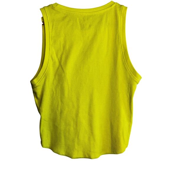 American Eagle Yellow Ribbed Strawberry Tank Top Size Large - Picture 3 of 4